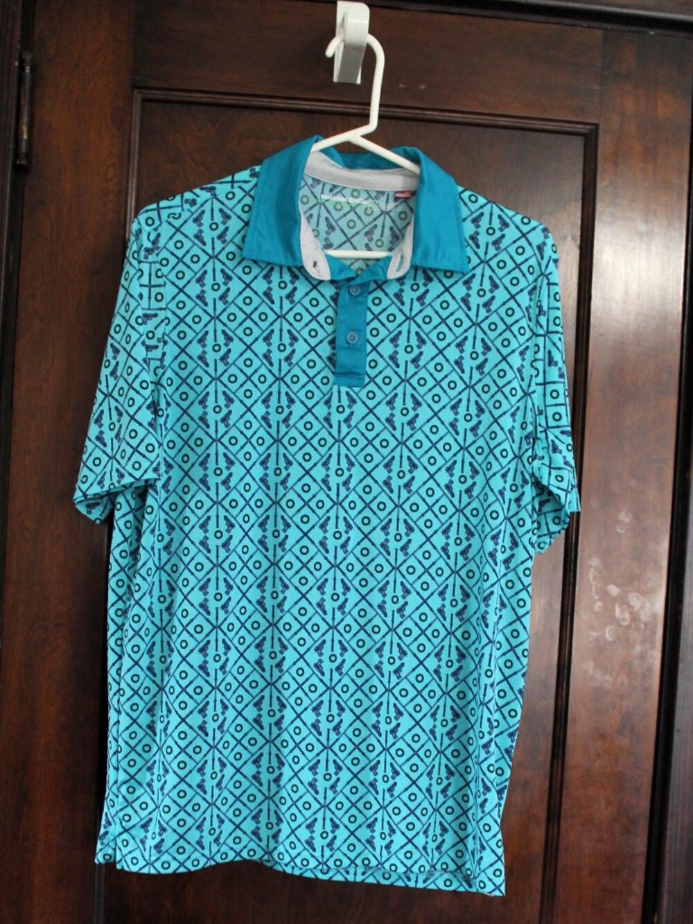 Hawke & Co. Performance Golf Polo, Aqua, Medium